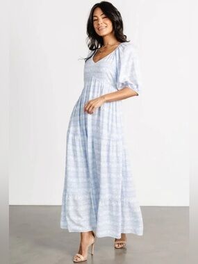 Baltic Born Adalee Dress Light Blue White Floral Size Small NWT New